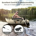 thumbnail image 4 of Aimee Lii Inflatable Fishing Float Tube with Pump Storage Pockets and Fish Ruler, Outdoor Exercise for Sports Lovers-Beige, 4 of 10