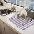 thumbnail image 2 of Purple Stripes Dish Drying Mats for Kitchen Counter, Modern Abstract Linens Farmhouse Absorbent Coffee Bar Mat with Non-slip Rubber Backed Quick Drying Dish Rack Pad 12"x16", 2 of 9