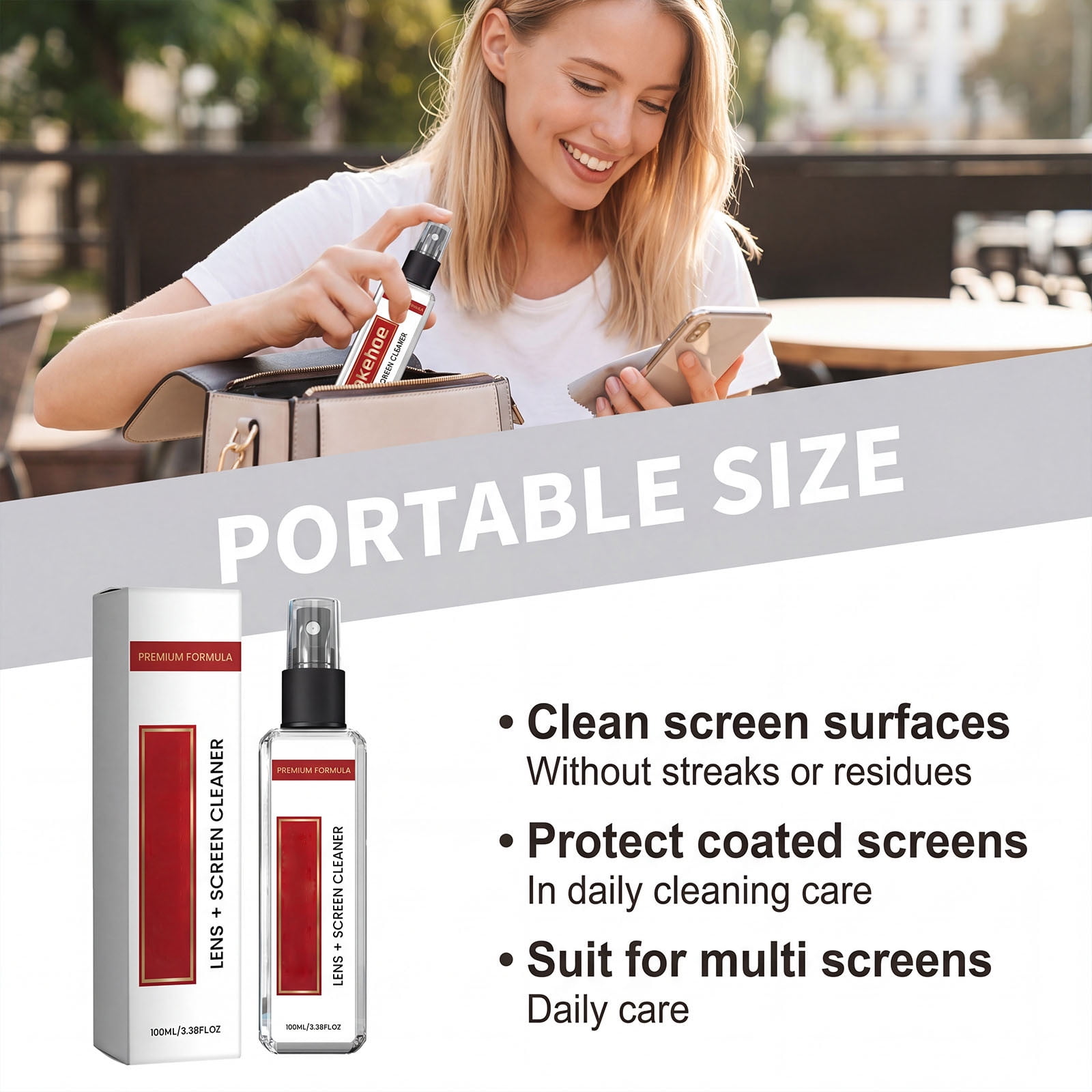 Xhegex Streak-Free Screen Cleaner Spray for Glasses, Phones, Tablets, Laptops & Monitors - Safe for LCD Coated Lenses, Protects & Cleans Delicate Surfaces, 100ml