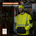 thumbnail image 5 of RefrigiWear HiVis Crewneck Sweatshirt - High Visibility Work Pullover, Warm Safety Sweatshirt for Outdoor Jobs, 5 of 7