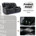 thumbnail image 4 of 6 Seater Swivel Recliner Chair Set, 150° Adjustable Lift Chairs with LED Light & Drop-Down Table with Two Cup Holders for Heavy Duty, Adults, Elderly, Max 350lbs, PU Leather, Black, 4 of 9