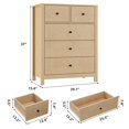 thumbnail image 2 of Luku 5 Drawer Tall Dresser for Bedroom, Grey Wood Grain Chest, Deep Storage with Metal Knobs, Modern Closet & Entryway Storage Cabinet, 2 of 5
