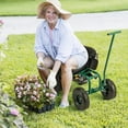 thumbnail image 3 of Costway Chariot de Jardin Roulant Siège de Travail de Jardinage Extérieur avec Hauteur Réglable et Rangement pour Outils, 3 of 10