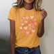 thumbnail image 5 of Camiseta de Manga Corta de Cuello Redondo con Patrones de Corazón de Moda de las Mujeres para Diario, Fiesta, Primavera Y Verano, 5 of 5