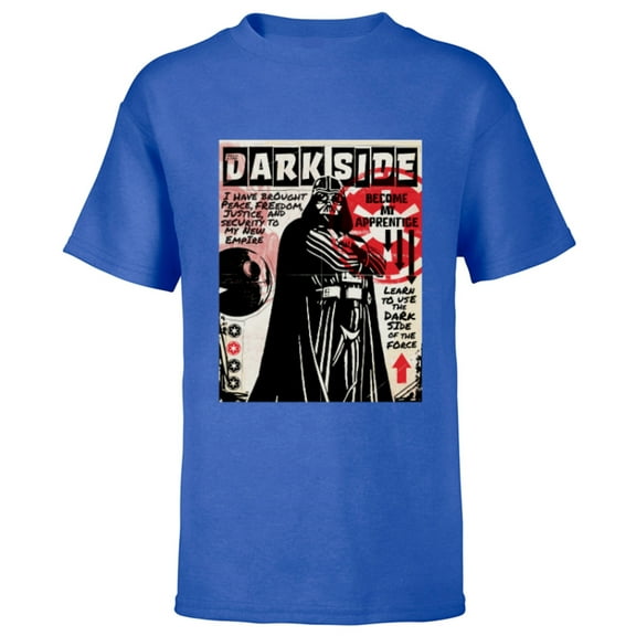 Star Wars Darth Vader Dark Side Apprentice Recruiting Poster - Short Sleeve T-Shirt for Kids - Customized-Royal