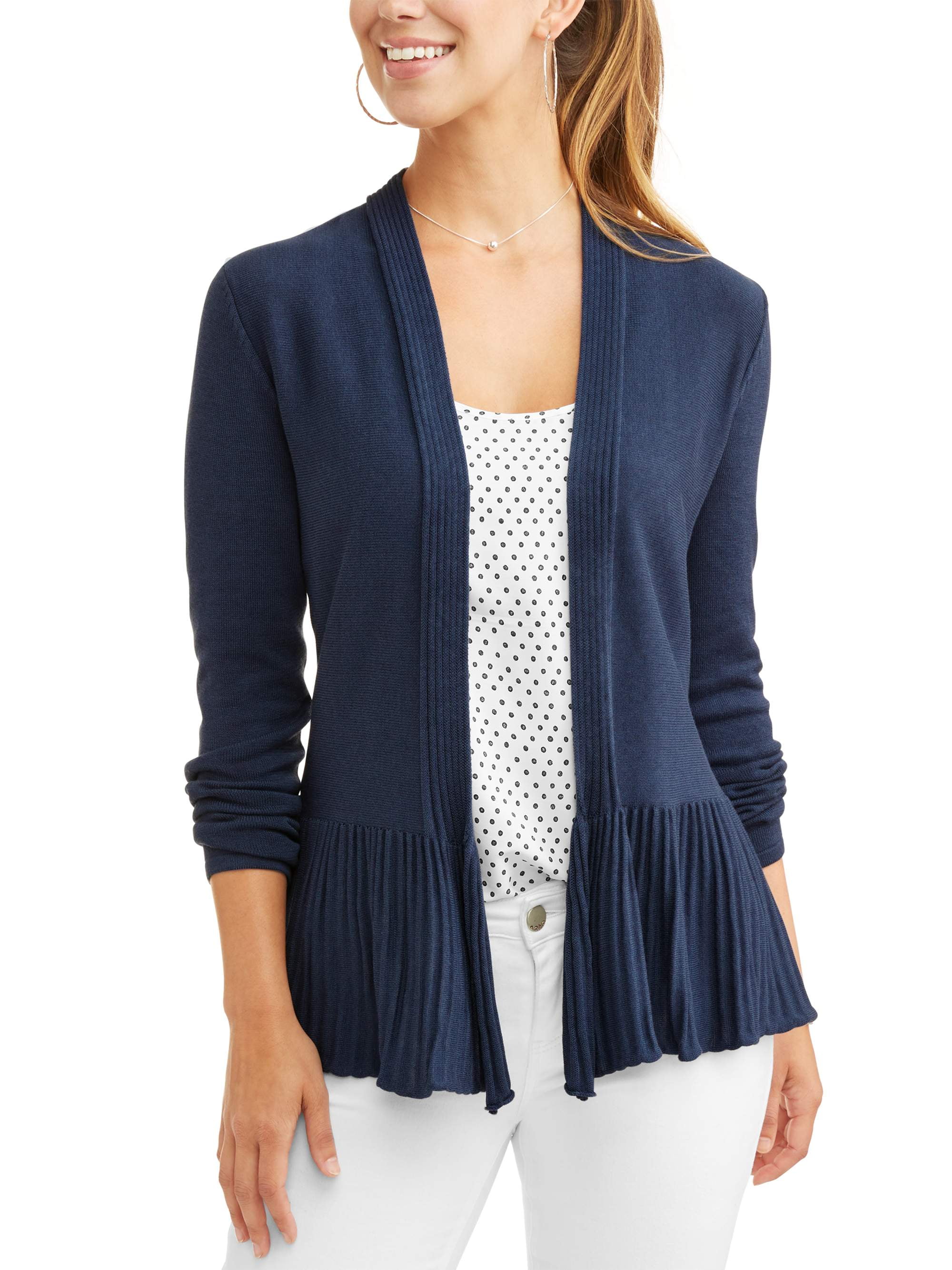 Women's Ruffle Hem Cardigan - Walmart.com