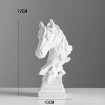 1pcs White Resin Big Horse Head Figurines, Decorative Ornaments for Table Centerpiece Living Room Decor