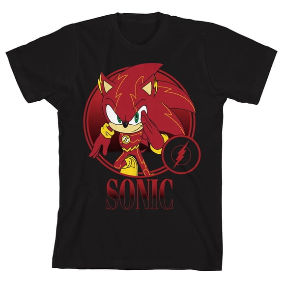 DC x Sonic Shadow the Hedgehog Boys Graphic Tee Short Sleeve Crew Neck 100% Cotton Youth Officially Licensed T-Shirt-Medium