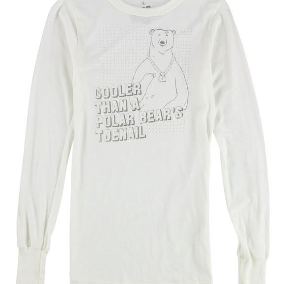 Local Celebrity Womens Polar Bear Graphic T-Shirt, Off-White, Small