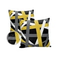 thumbnail image 2 of Outdoor Throw Pillow Cover Abstract Geometric Art Line on Black Waterproof Cushion Covers 2 Pack Yellow White Gray Stripe Pillow Cases Home Decoration for Patio Garden Couch Sofa, 2 of 7