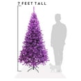 thumbnail image 2 of Perfect Holiday 7ft Canadian Pine Christmas Tree, 855 pvc branch tips with Metal Stand, Purple, 2 of 7