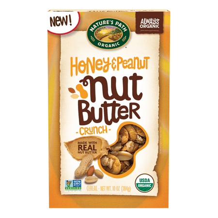 Nature's Path Organic Honey and Peanut Nut Butter Crunch Cereal, 10 oz