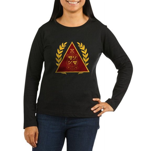 CafePress - Delta Chi Alumni Pin Long Sleeve T Shirt - Women's Long Sleeve Graphic Tee Casual Fit