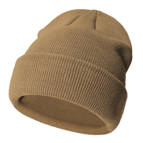 Ticikt Kids Knit Beanie Hat, Acrylic Cotton Blend Warm Winter Cap, Stretchy Skull Hat for Baby Toddler Boys Girls,Color:Khaki,Size:2-6 Years