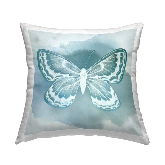 Stupell Industries Modern Butterfly Splash Square Decorative Printed Throw Pillow, 18 x 18