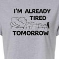 thumbnail image 3 of Peanuts - Tired Tomorrow - Juniors Cropped Cotton Blend T-Shirt, 3 of 6