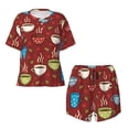 thumbnail image 4 of Picia Coffee Cups Pajamas Sets for Women Soft Short-Sleeved Pjs with Lounge Shorts Two Piece Sleepwear-Medium, 4 of 9