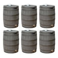 thumbnail image 1 of Good Ideas Rain Wizard 50 Gal Plastic Rain Barrel Water Collector, Oak (6 Pack), 1 of 8
