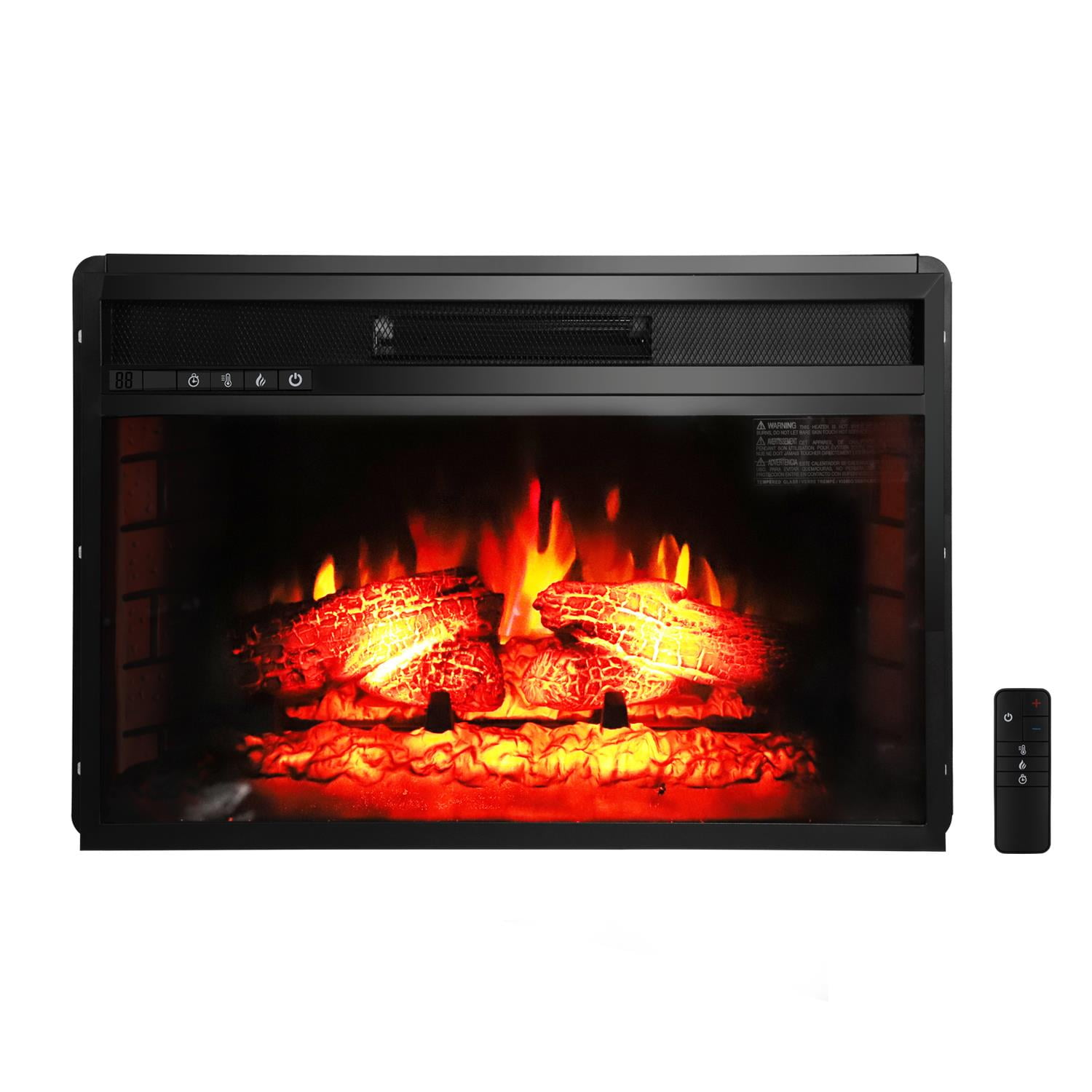 1X Large 1500W Adjustable Electric Wall Mount Fireplace Heater Remote Control 
