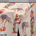 thumbnail image 4 of Ferris Wheel Dog Crate Cover, Watercolor Art of Circus Tent Clown and Balloons, Easy to Use Pet Kennel Cover Small Dogs Puppies Kittens, 7 Sizes, Pale Peach Multicolor, by Ambesonne, 4 of 6