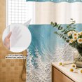 thumbnail image 3 of No Hook Shower Curtain, Turquoise Coastal Waves Shower Curtains for Bathroom with See Through Top Window, Abstract Summer Ocean Sand Modern Waterproof & Washable Bath Curtain Long 72"x78", 3 of 8