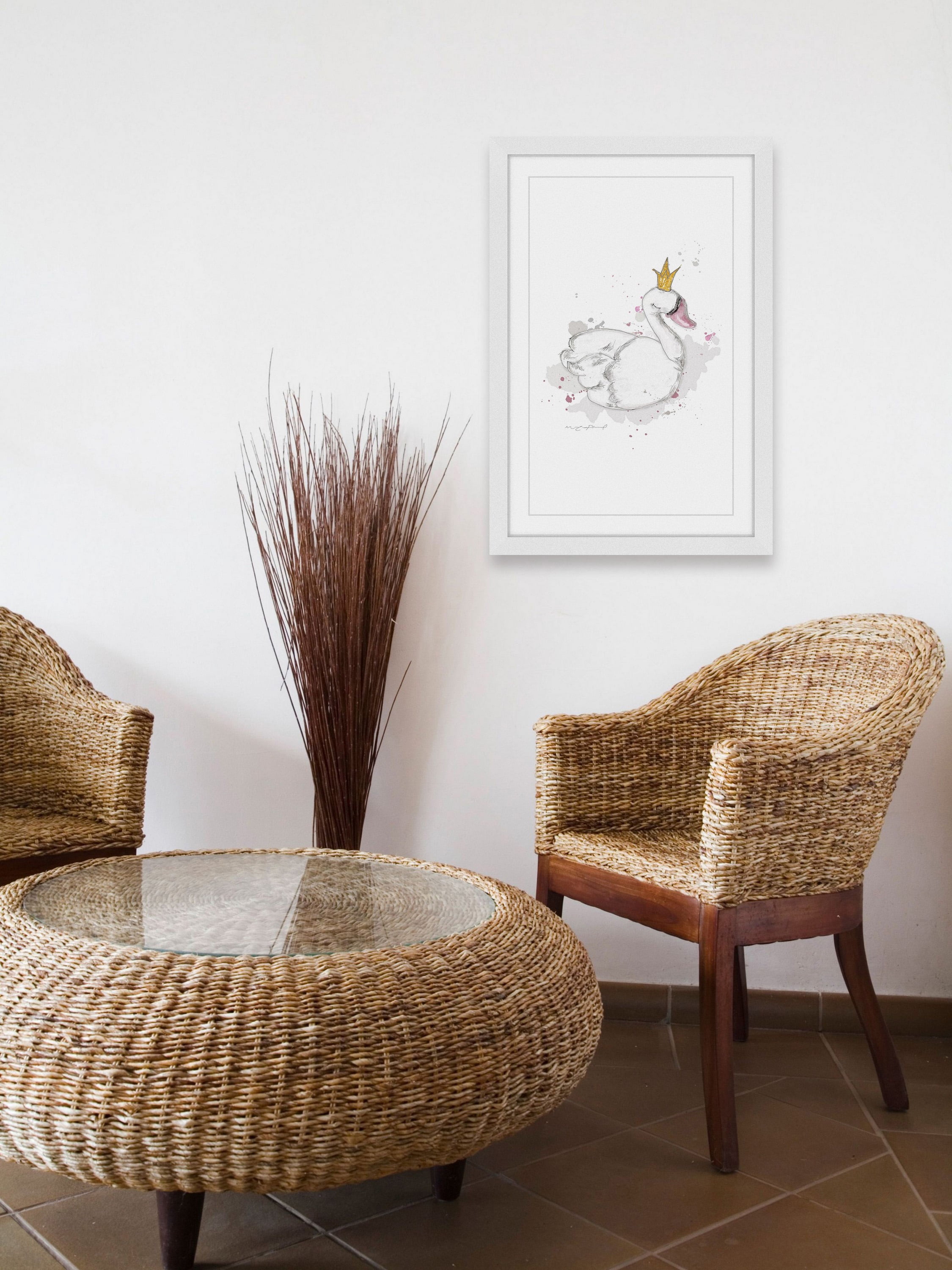 "Cygne" Framed Painting Print