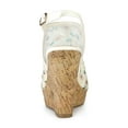 thumbnail image 2 of BLISSFUL STEP Women's Shoes Open Toe Platform Heel Laces Wedges Sandals White Green 9, 2 of 7
