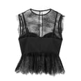 thumbnail image 5 of HH TRAF Moda de verano para mujer, blusa corta de encaje con cremallera lateral sin mangas negra, blusa sexy de calle alta con hueco en la espalda para mujer, 5 of 5