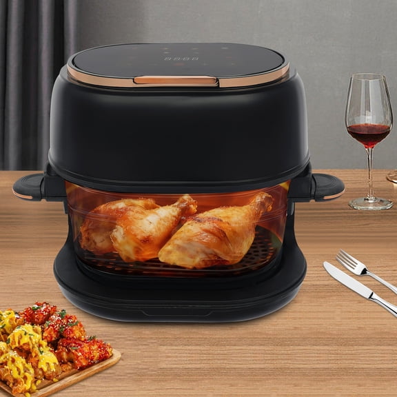 11.42*8.66*11.42 Modern Black Hot Air Fryer Air Fryer with Touch Screen Visible Baking Basket Air Fryer