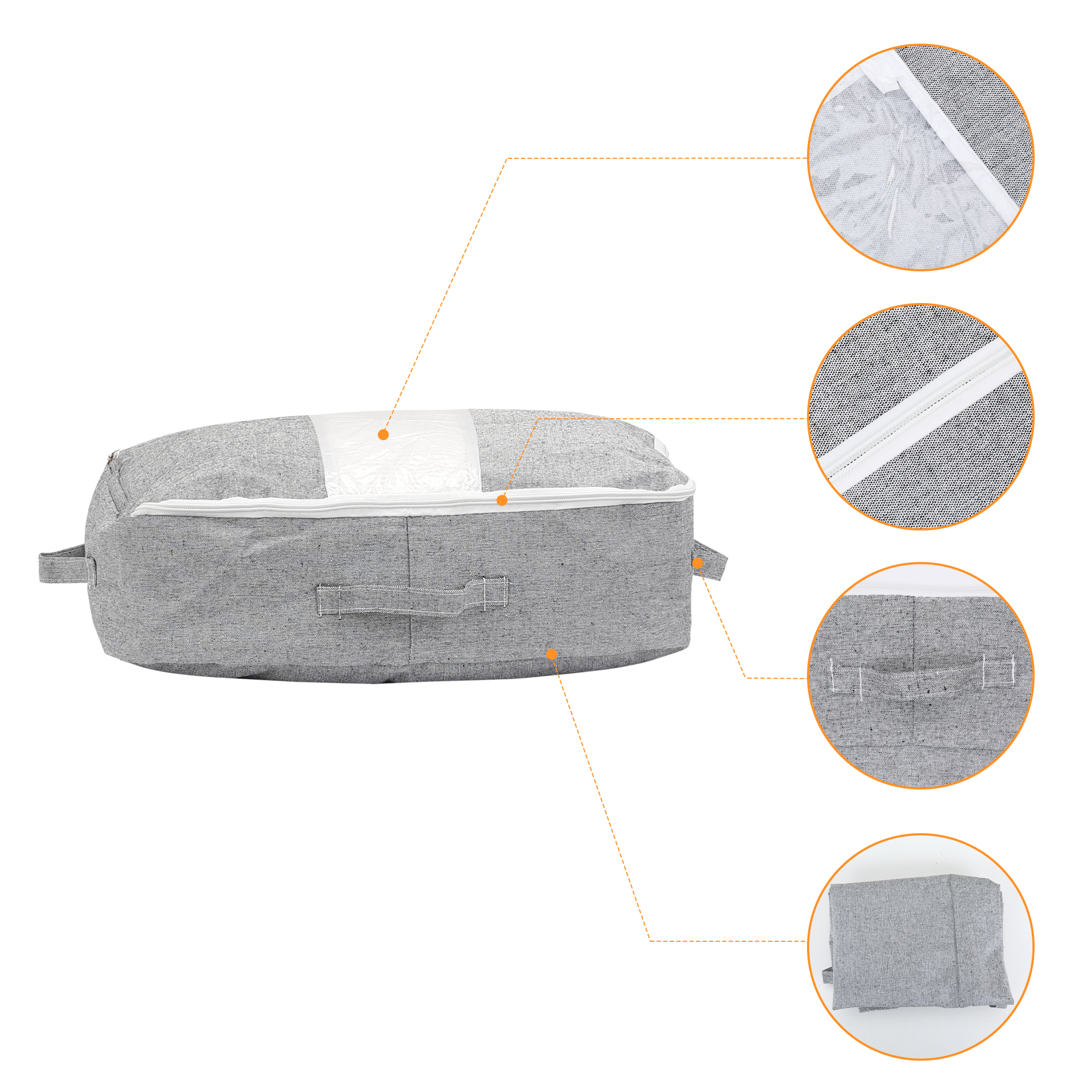 Unique Bargains 1 Pack Clothes Storage Bags Moving Bags Grey 20*16*6in