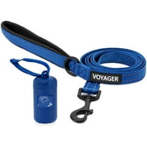 Voyager Reflective Leash with Royal Blue Bag Dispenser, Durable and Stylish, Ideal for Walking, Running, and Training - Royal Blue, M