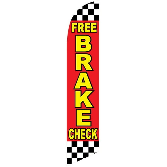 Free Brake Check Feather Banner Swooper Flag -No Wind Required- Replacement FLAG ONLY