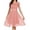 AA-Pink1561, variant on XIAONU Women's Flared Sleeve Short Dress V Neck Lace Overlay Spring Wedding Knee Length Gown