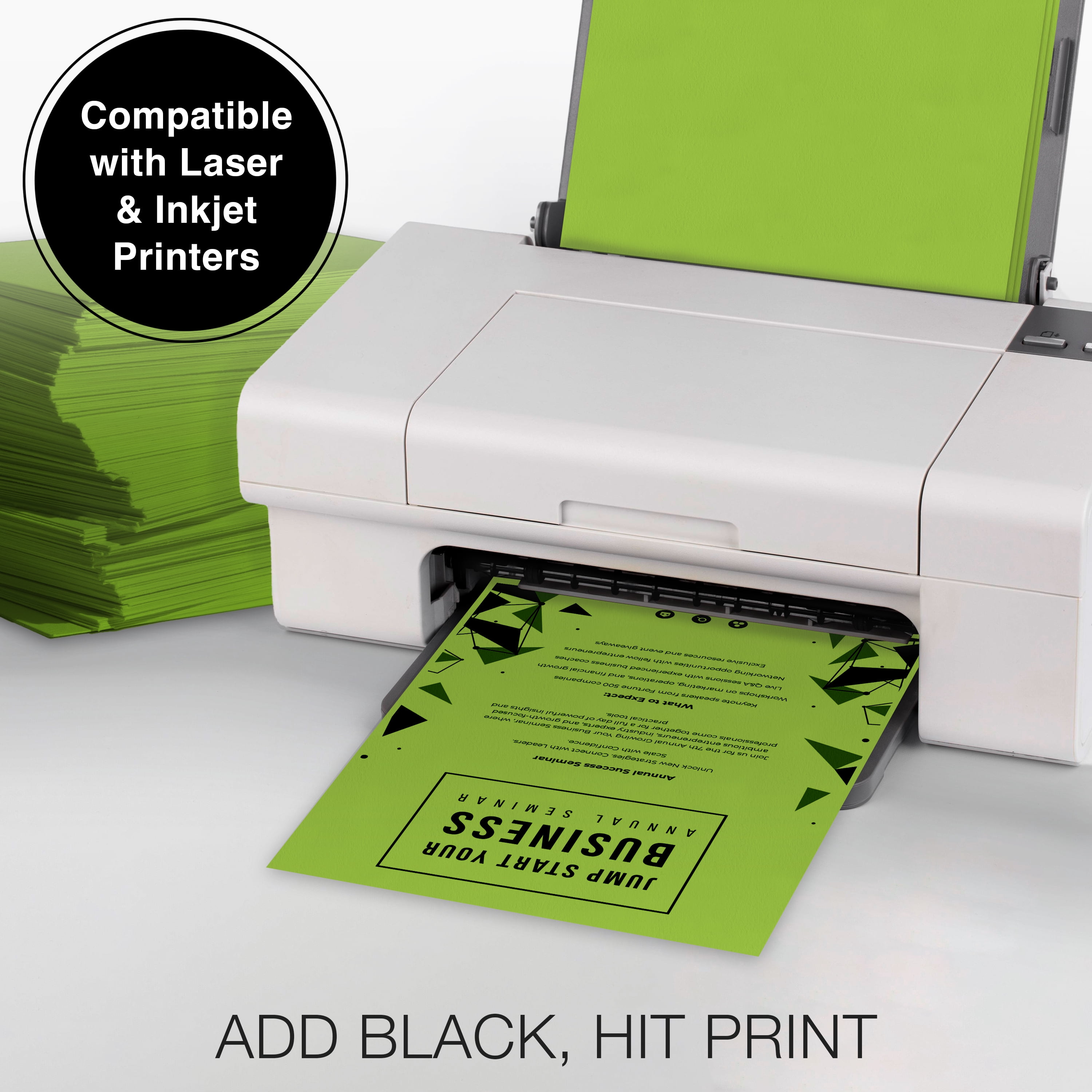Printworks Bright Color Cardstock, Emerald Green, 8.5 x 11, 65 lb, 500 Sheets