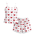 thumbnail image 5 of FchengtaiS Women's Plus Size Pajama Set Heart Print Loungewear Cami Top and Shorts Sleepwear Lounge Summer Pjs, 5 of 7