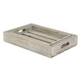 thumbnail image 2 of 19" Gray Rectangular Wood Handmade Tray With Handles, 2 of 9