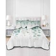 thumbnail image 3 of Quilts Full Size, Sage Green Eucalyptus Leaves Soft Comforter Bedding Set for Bed, Spring Farmhouse Botanical Lightweight Quilted Bedspread with Pillow Cover(2 Pieces) for All Season, 78x90 Inch, 3 of 6
