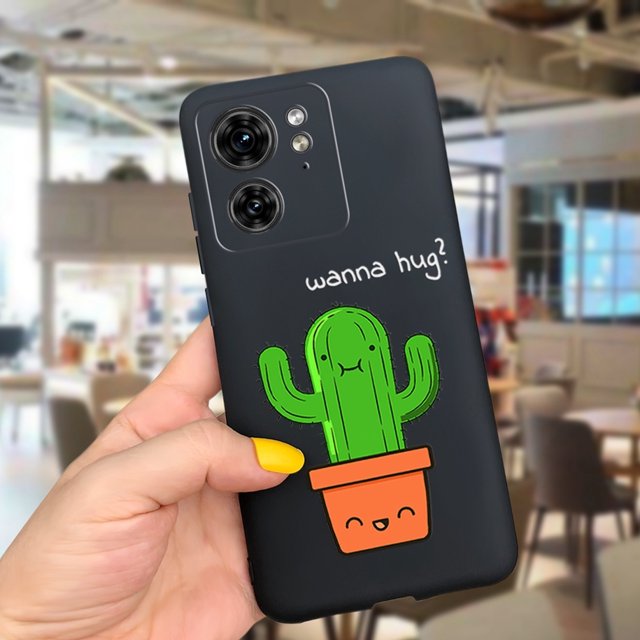 Para Motorola Edge 40 XT2303-2 2023 Funda De 6,55 Pulgadas Linda Flor De Cactus De Margarita Negro Silicona Cubierta Suave Para Moto Edge40 5G Capa