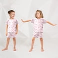 thumbnail image 5 of Summer Short Sleeve Pajama Sets Pink Butterfly Patterns Sleepwear Nighty 95% Cotton (5-14Y), 5 of 7