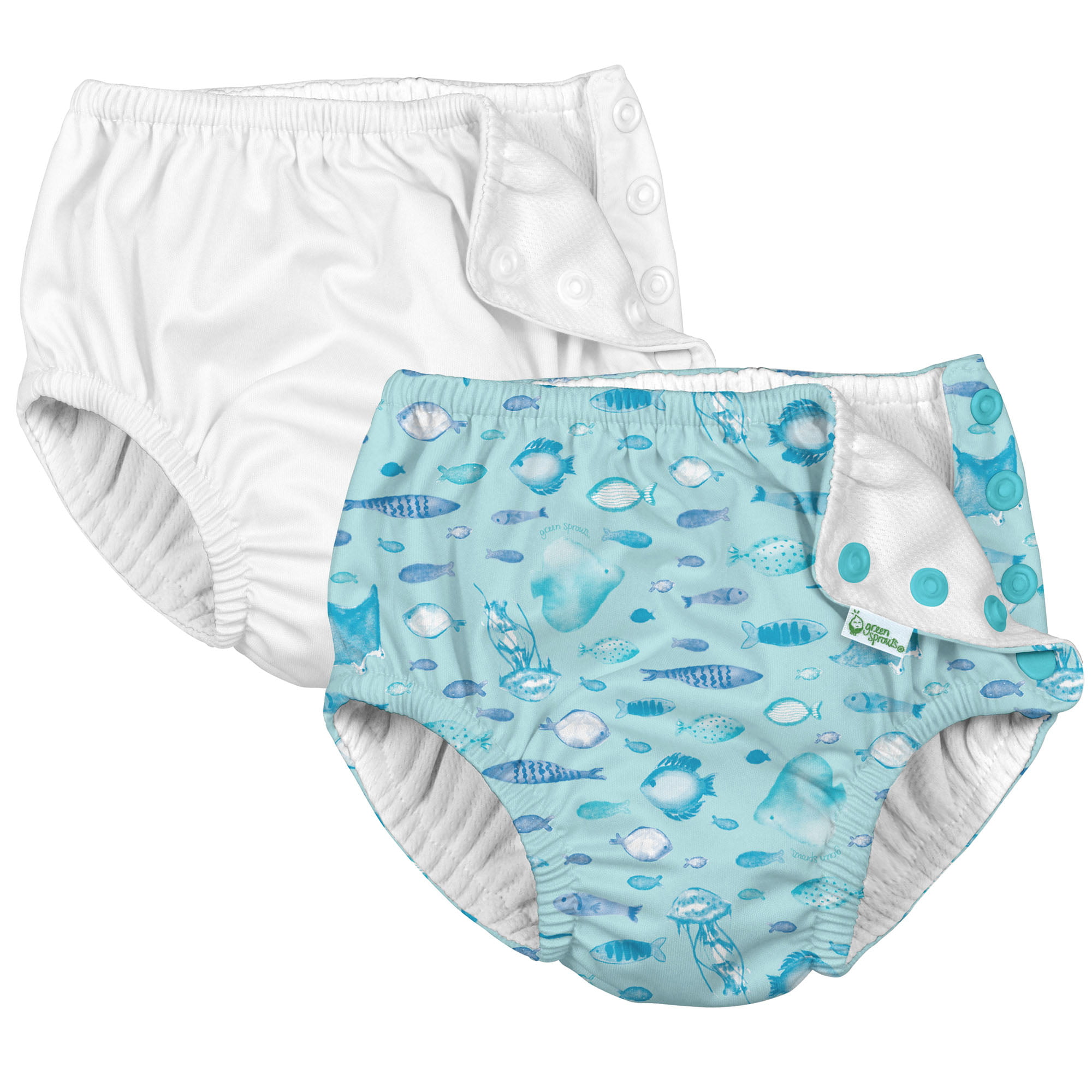 White Soda Boys Green Swimwear UPF 50+ Blue & White Swim Nappy 
