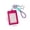 Hot Pink, variant on COM1950s Card Holder Keychain, ID Badge Holder with Transparent Window for Photo, Bus Pass Holder for Students, Lightweight PU Leather Card Case with Star Woven Strap for Office and Daily Commute