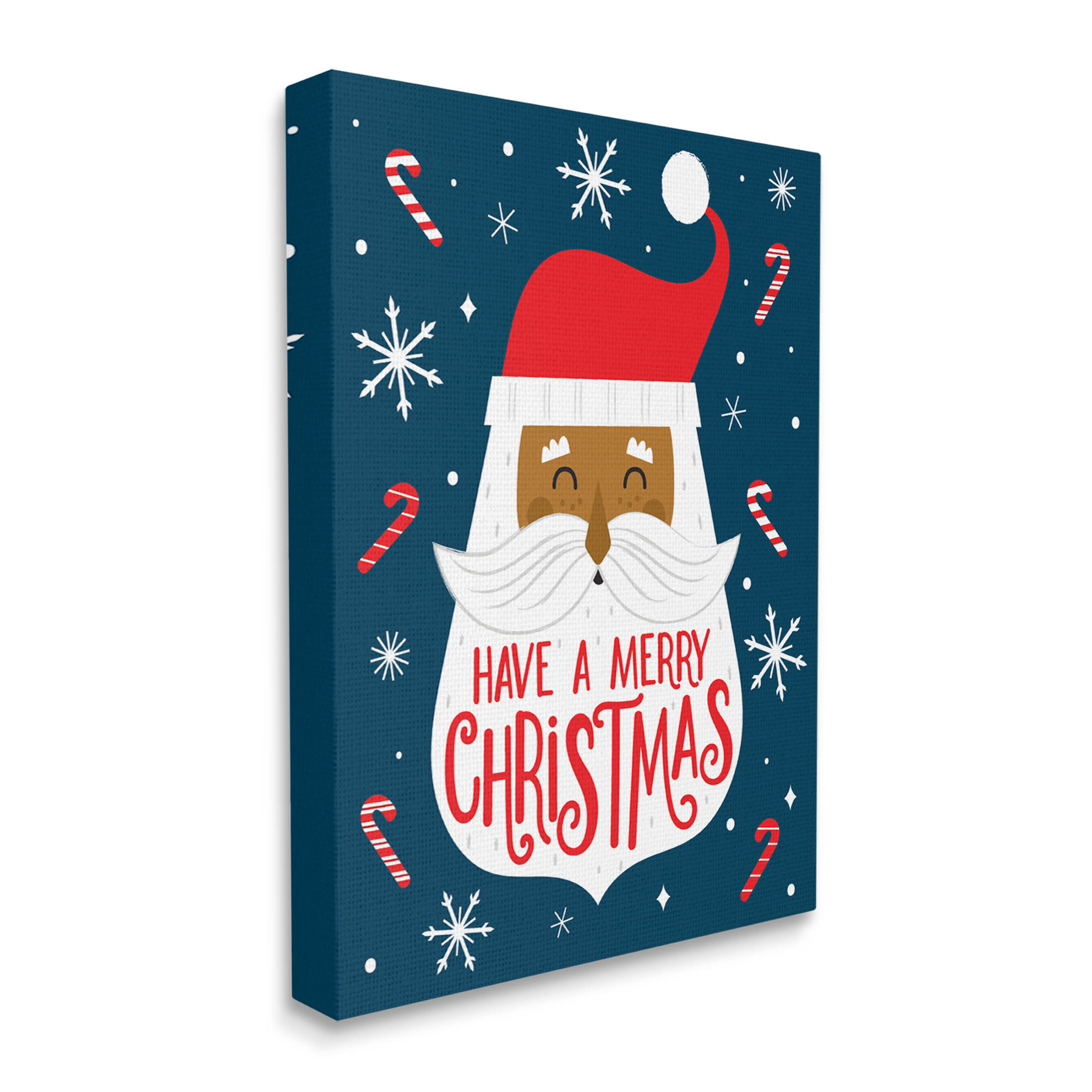 Have Merry Christmas Patterned Santa Holiday Graphic Art Gallery Wrapped Canvas Print Wall Art