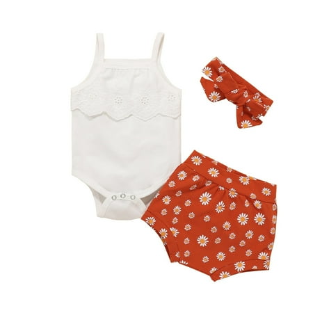 

KI-8jcuD 2T Girl Clothes Toddler Kids Girls Clothes Casual Beach Lace Print Sleeveless Strap Suspenders Romper Shorts Bowknot 3Pcs Outfits Set Baby Girl Plain Clothes Outfits Teens Girls Girl Outfit