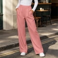 thumbnail image 4 of ClodeEU Women's Elastic Waist Straight Leg Dress Pants,Fashion Solid Color Trouse With Pockets ,Women's Plus XL, 4 of 7