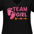 thumbnail image 4 of Inktastic Team Girl Pink Footprints and Arrow Women's Plus Size V-Neck T-Shirt, 4 of 5