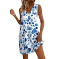 thumbnail image 3 of Womens Dresses Plus Size V-Neck Sleeveless Floral Printed Summer Flowy Casual Midi Dress Beach Vacation Sundresses with Pockets, 3 of 8