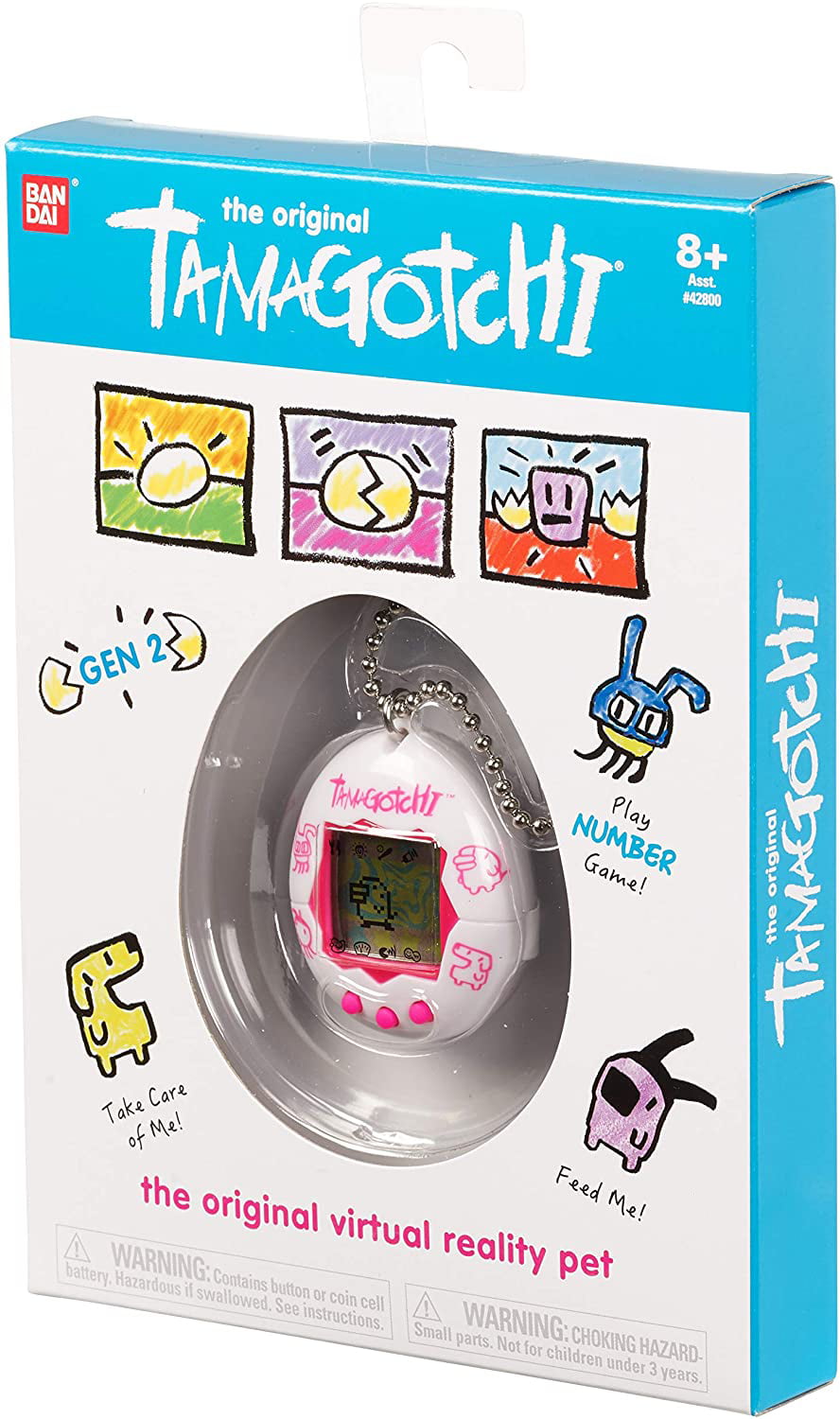 Tamagotchi Original Digital Electronic Virtual Pet - Heart (White)