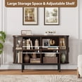 thumbnail image 5 of Vecenuy 47" Sideboard Buffet Cabinet with Storage, Sliding Door & Adjustable Shelf, Modern Coffee Bar Console Table for Kitchen Entryway, Dark Walnut, 5 of 7