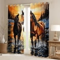 thumbnail image 2 of Homewish Racing Horse Men Curtains Pack of 2 (42x84 Each), Tribal Cowgirl Cowboy Curtains Blackout, Farmhouse Animal Bedroom Curtains, Living Room Curtains Decor, 2 of 6