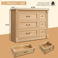 thumbnail image 3 of wow97e Farmhouse 6 Drawers Dresser for Bedroom, 48" Wide Wooden Chest of Drawers w/Roman Column, Storage Dressers for Hallway, Living Room, 3 of 7